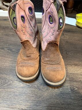Ariat Pink and Brown Heeled Cowboy Boots